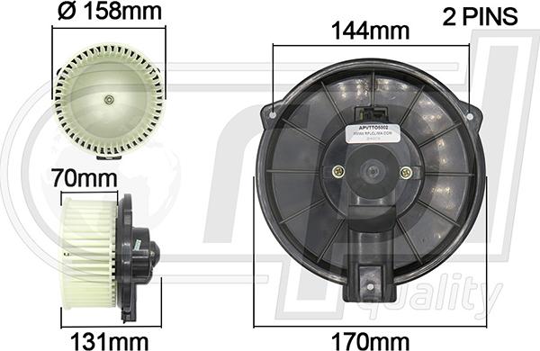 RPLQuality APVTTO5002 - Elektromotors, Salona ventilācija adetalas.lv