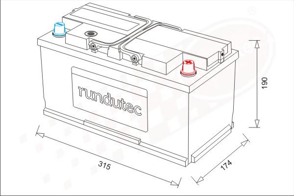 RUTEC RNU080RHN - Startera akumulatoru baterija adetalas.lv