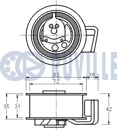 Ruville 540902 - Spriegotājrullītis, Gāzu sadales mehānisma piedziņas siksna adetalas.lv