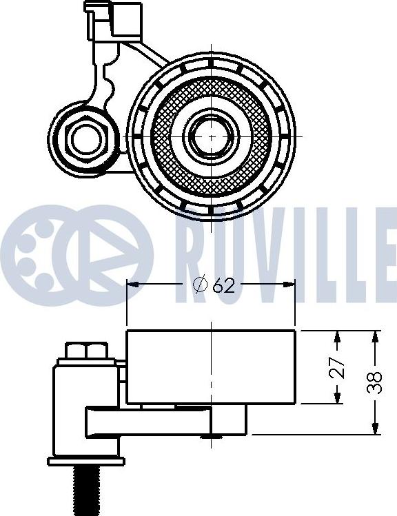 Ruville 540486 - Spriegotājrullītis, Gāzu sadales mehānisma piedziņas siksna adetalas.lv