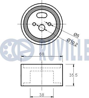 Ruville 540044 - Spriegotājrullītis, Gāzu sadales mehānisma piedziņas siksna adetalas.lv