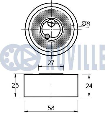 Ruville 540199 - Spriegotājrullītis, Gāzu sadales mehānisma piedziņas siksna adetalas.lv