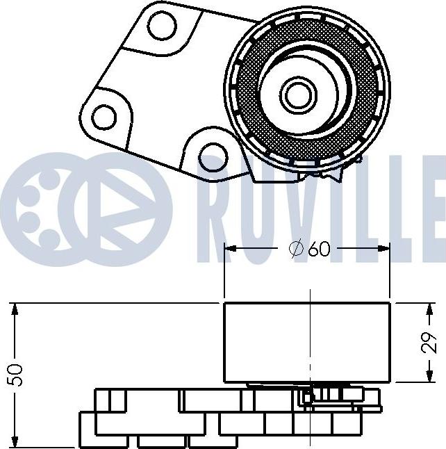 Ruville 540364 - Spriegotājrullītis, Gāzu sadales mehānisma piedziņas siksna adetalas.lv