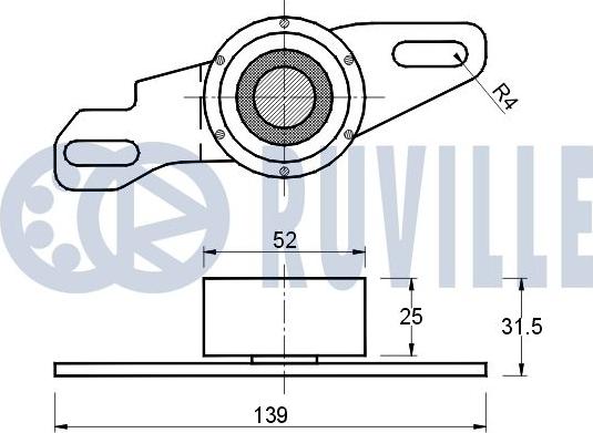 Ruville 540292 - Spriegotājrullītis, Gāzu sadales mehānisma piedziņas siksna adetalas.lv