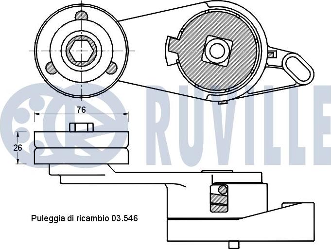 Ruville 541406 - Siksnas spriegotājs, Ķīļsiksna adetalas.lv