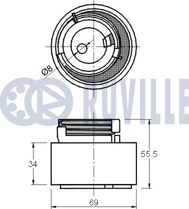 Ruville 541606 - Spriegotājrullītis, Gāzu sadales mehānisma piedziņas siksna adetalas.lv