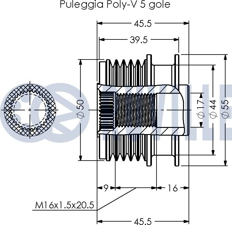 Ruville 541033 - Piedziņas skriemelis, Ģenerators adetalas.lv