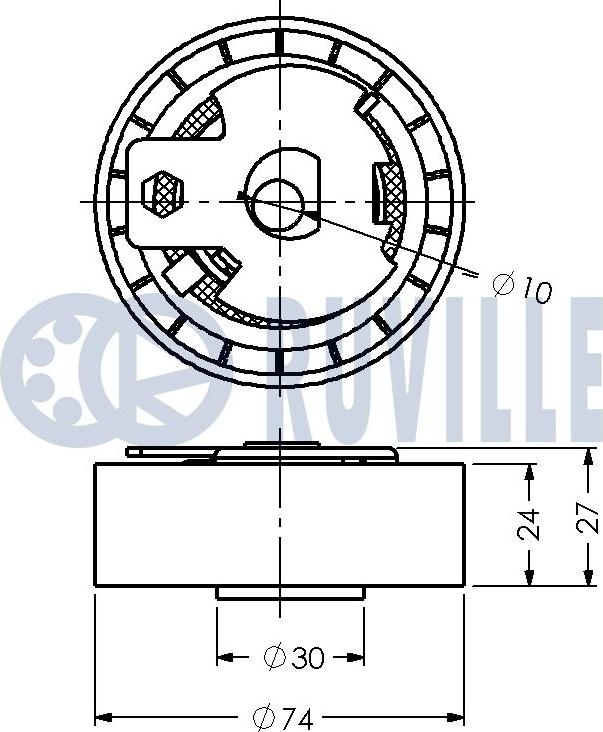 Ruville 541074 - Spriegotājrullītis, Gāzu sadales mehānisma piedziņas siksna adetalas.lv