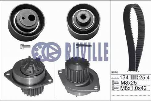 Ruville 55906701 - Ūdenssūknis + Zobsiksnas komplekts adetalas.lv