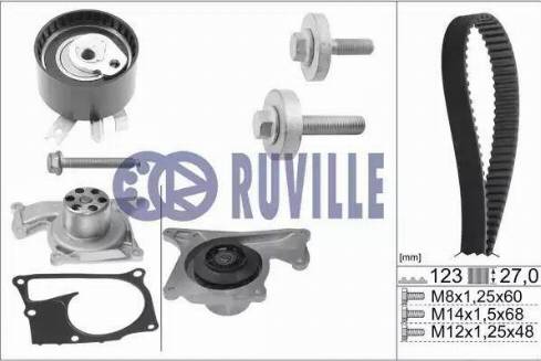 Ruville 55581703 - Ūdenssūknis + Zobsiksnas komplekts adetalas.lv