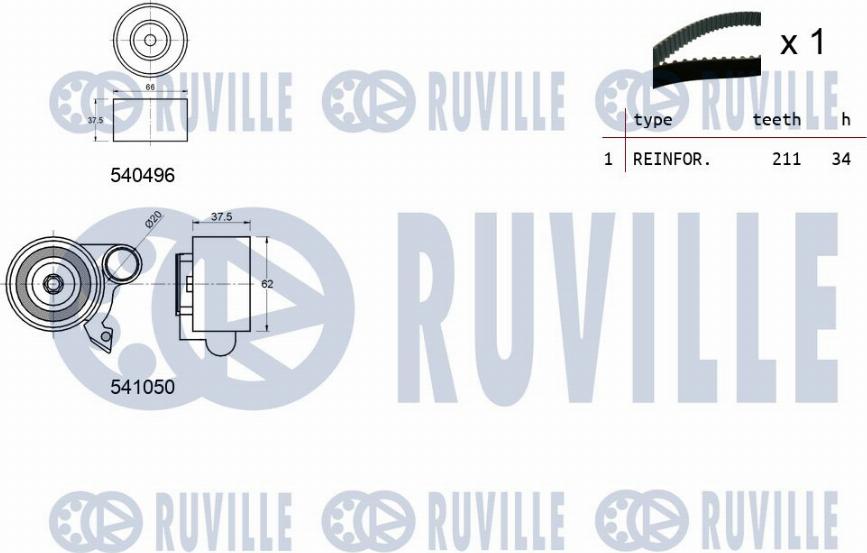 Ruville 550494 - Zobsiksnas komplekts adetalas.lv