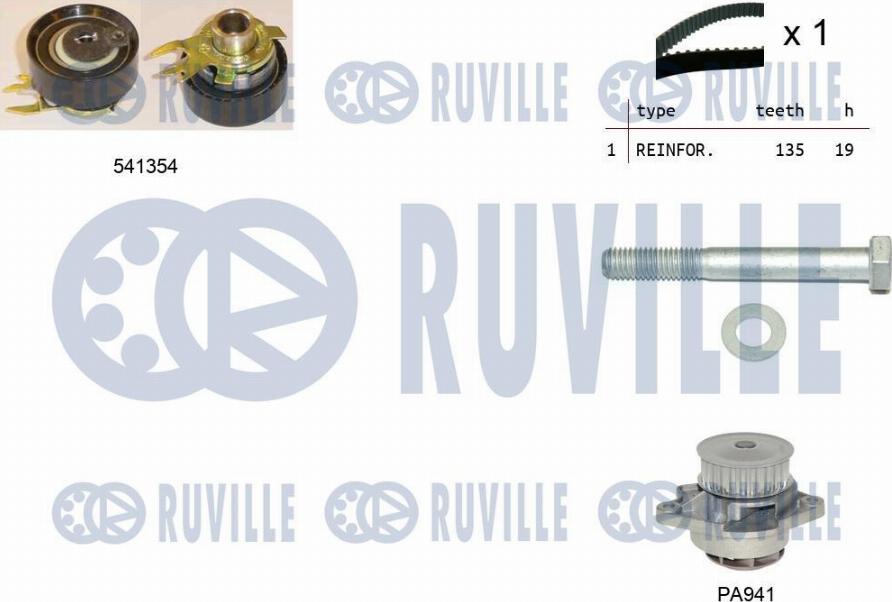 Ruville 5500971 - Ūdenssūknis + Zobsiksnas komplekts adetalas.lv