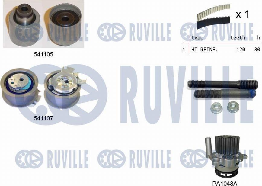 Ruville 5500611 - Ūdenssūknis + Zobsiksnas komplekts adetalas.lv