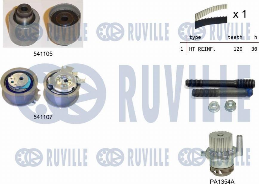 Ruville 5500612 - Ūdenssūknis + Zobsiksnas komplekts adetalas.lv