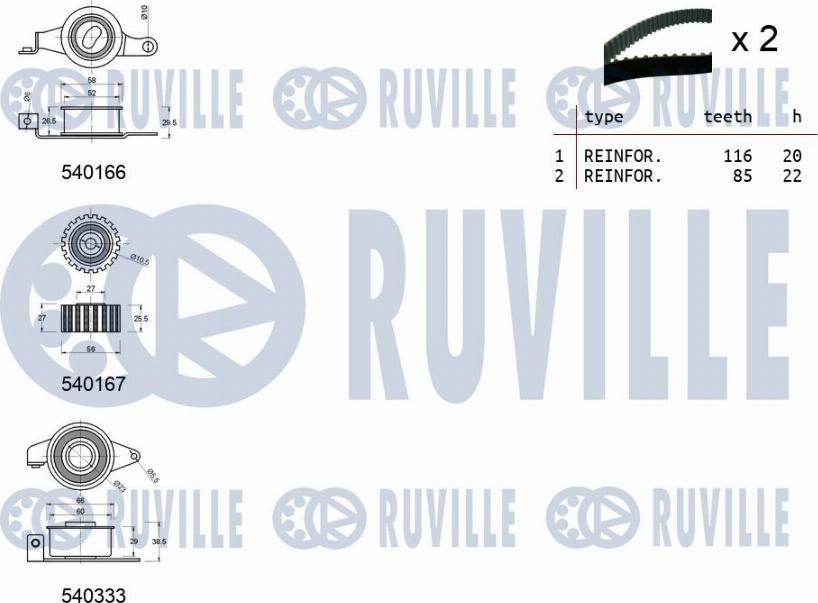 Ruville 550012 - Zobsiksnas komplekts adetalas.lv