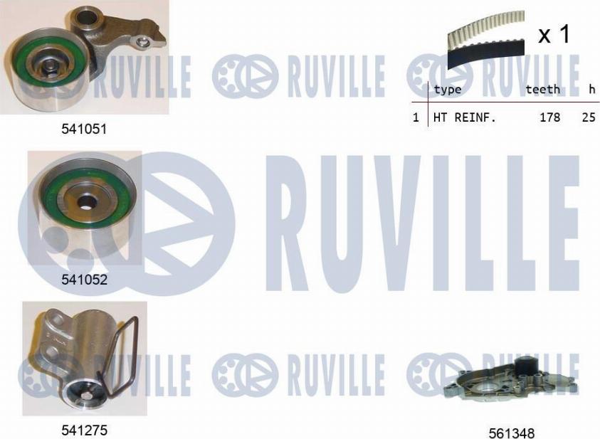 Ruville 5501571 - Ūdenssūknis + Zobsiksnas komplekts adetalas.lv