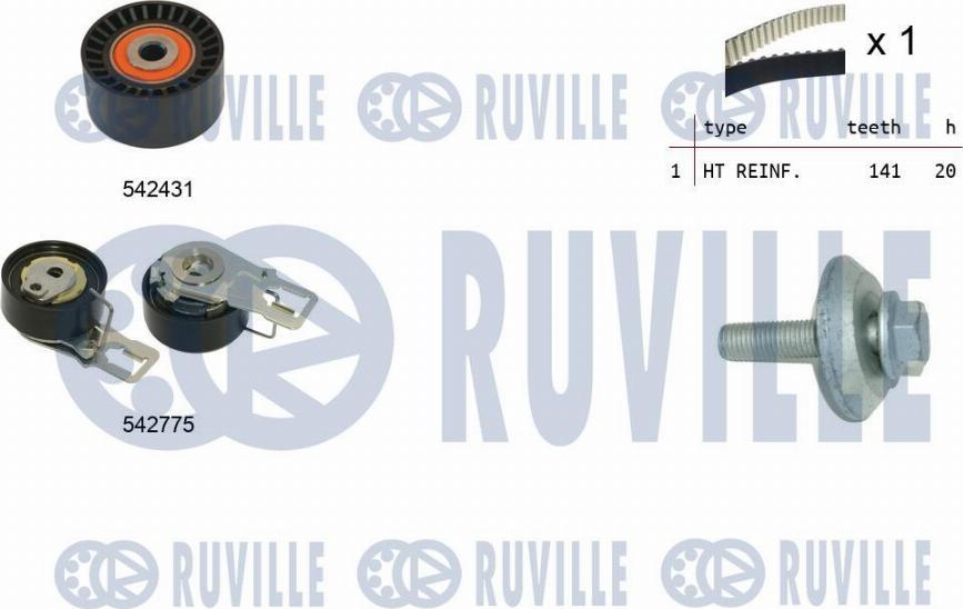 Ruville 550395 - Zobsiksnas komplekts adetalas.lv