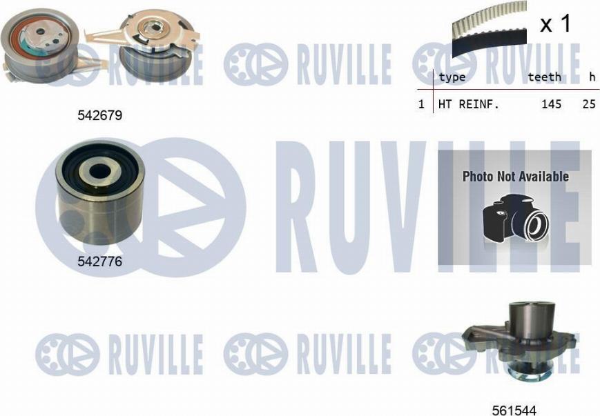 Ruville 5503911 - Ūdenssūknis + Zobsiksnas komplekts adetalas.lv