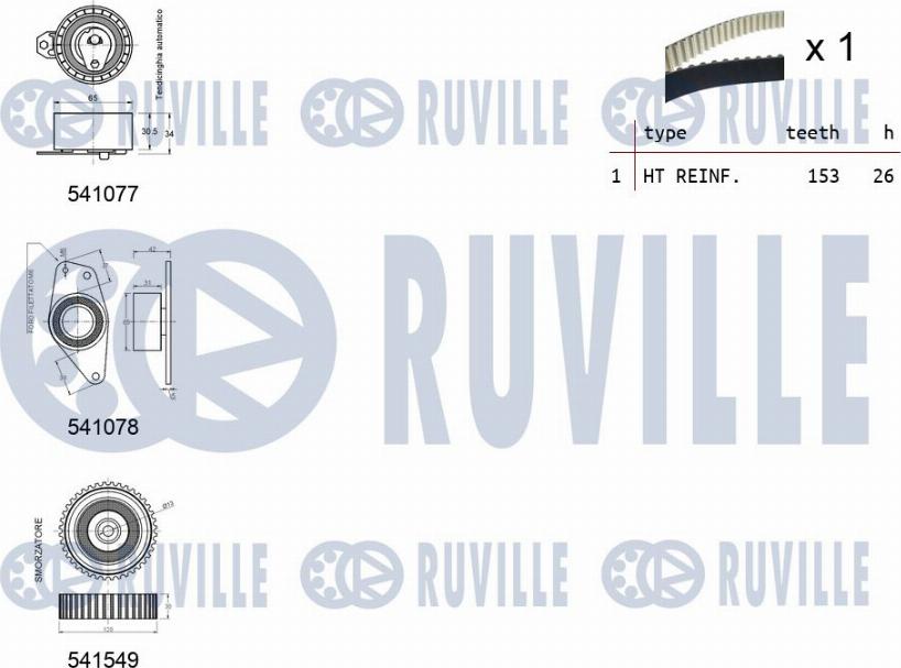 Ruville 550349 - Zobsiksnas komplekts adetalas.lv