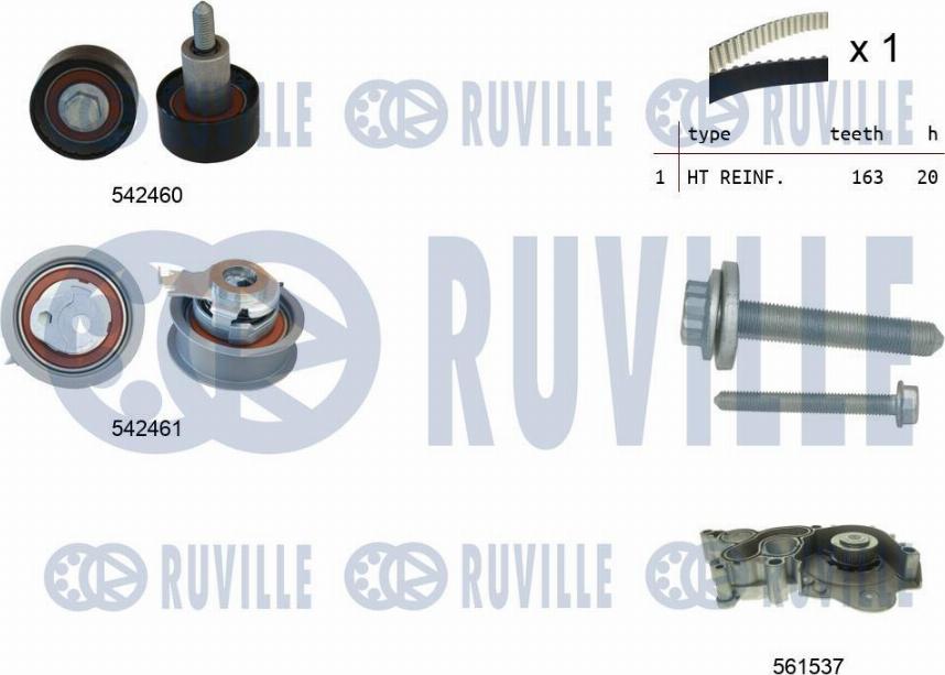 Ruville 5503841 - Ūdenssūknis + Zobsiksnas komplekts adetalas.lv