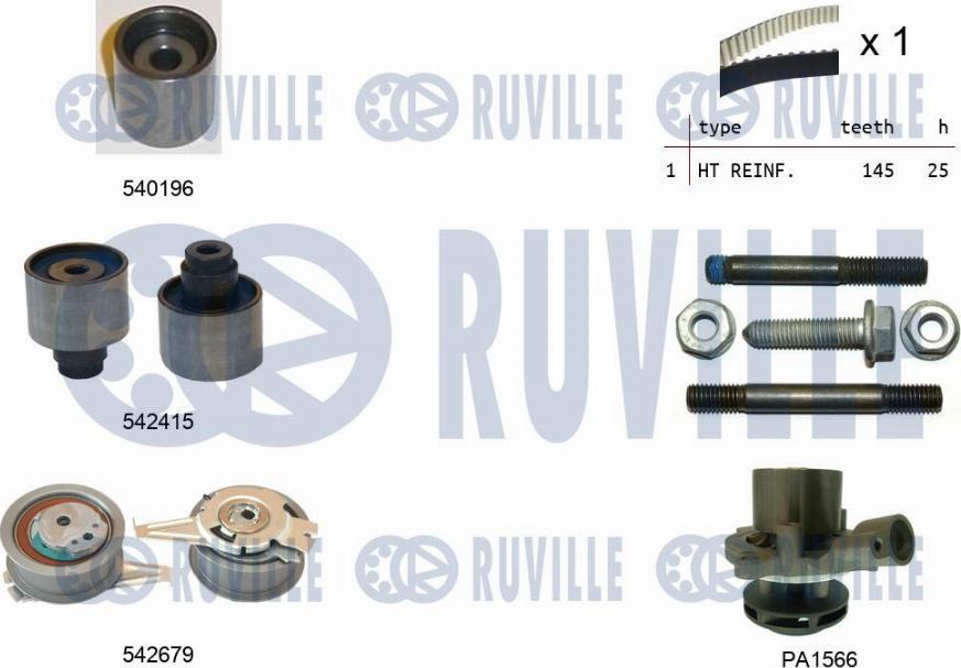 Ruville 5503761 - Ūdenssūknis + Zobsiksnas komplekts adetalas.lv