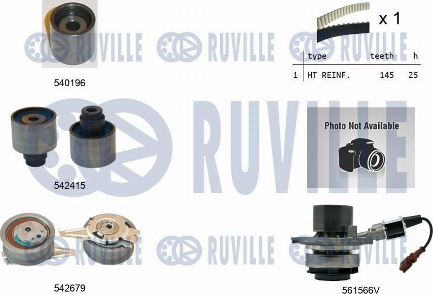 Ruville 5503762 - Ūdenssūknis + Zobsiksnas komplekts adetalas.lv