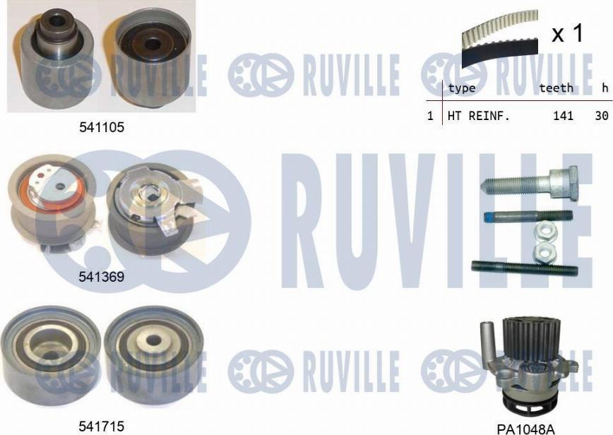 Ruville 5502991 - Ūdenssūknis + Zobsiksnas komplekts adetalas.lv