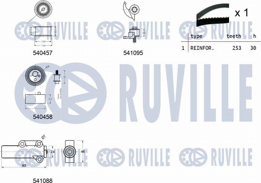 Ruville 550253 - Zobsiksnas komplekts adetalas.lv