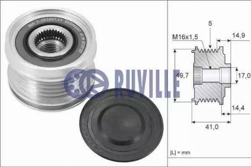 Ruville 55169 - Piedziņas skriemelis, Ģenerators adetalas.lv