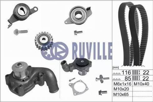 Ruville 55214702 - Ūdenssūknis + Zobsiksnas komplekts adetalas.lv