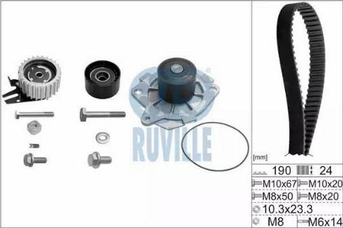 Ruville 56036771 - Ūdenssūknis + Zobsiksnas komplekts adetalas.lv