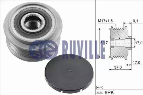 Ruville 57062 - Piedziņas skriemelis, Ģenerators adetalas.lv