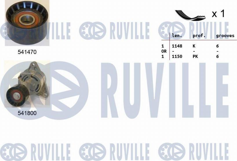 Ruville 570082 - Ķīļrievu siksnu komplekts adetalas.lv