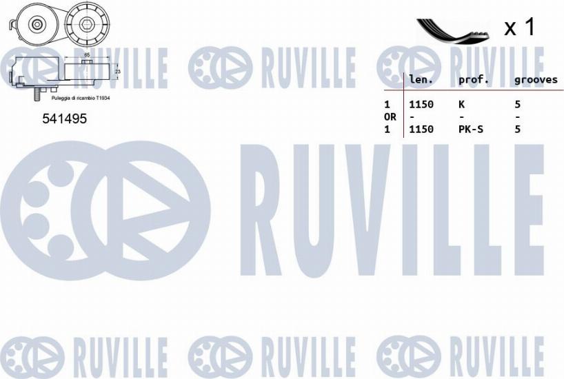 Ruville 570070 - Ķīļrievu siksnu komplekts adetalas.lv