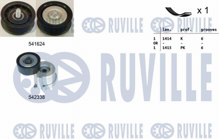 Ruville 570161 - Ķīļrievu siksnu komplekts adetalas.lv