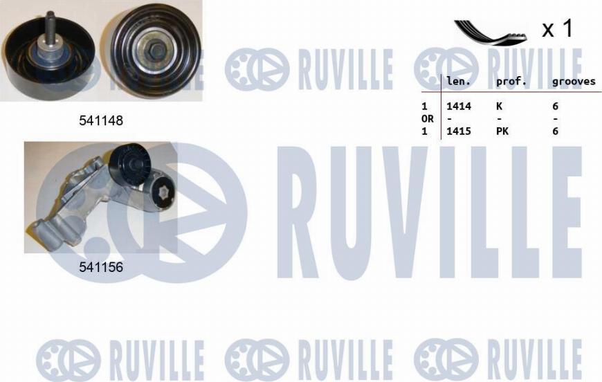 Ruville 570117 - Ķīļrievu siksnu komplekts adetalas.lv