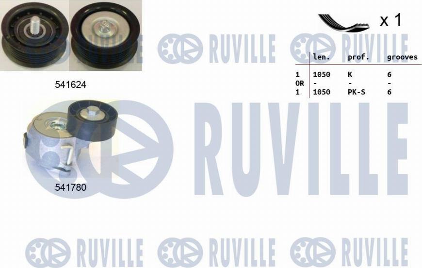 Ruville 570185 - Ķīļrievu siksnu komplekts adetalas.lv