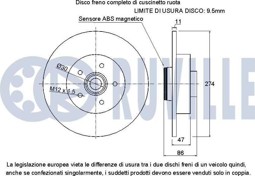 Ruville 221457 - Bremžu diski adetalas.lv