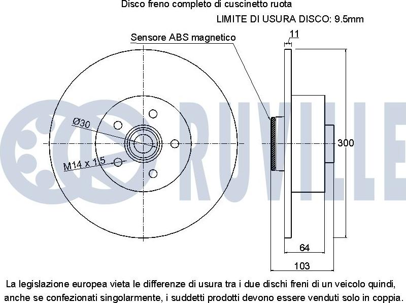 Ruville 221633 - Bremžu diski adetalas.lv