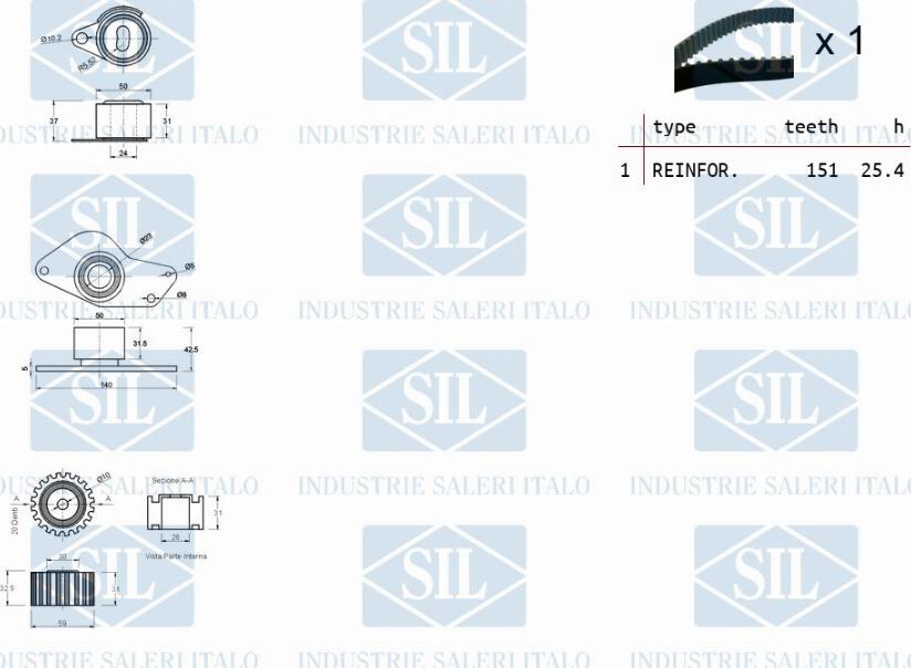 Saleri SIL TK1132 - Zobsiksnas komplekts adetalas.lv