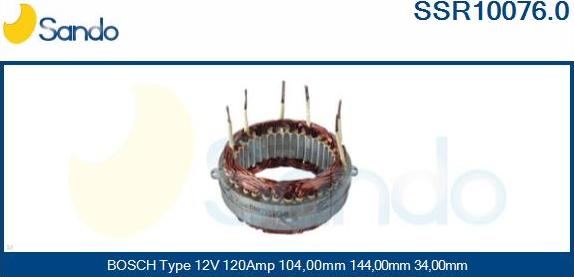 Sando SSR10076.0 - Stators, Ģenerators adetalas.lv