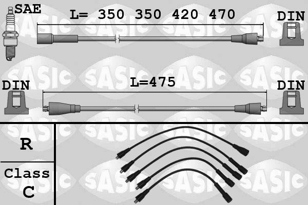 Sasic 9284016 - Augstsprieguma vadu komplekts adetalas.lv