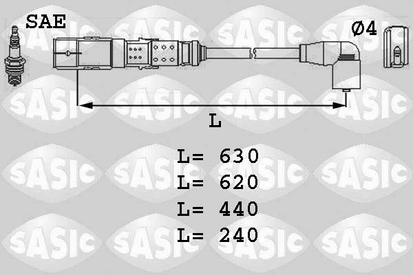 Sasic 9286012 - Augstsprieguma vadu komplekts adetalas.lv