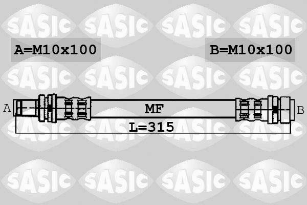 Sasic 6606004 - Bremžu šļūtene adetalas.lv