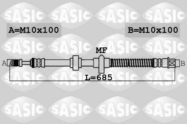 Sasic 6600056 - Bremžu šļūtene adetalas.lv