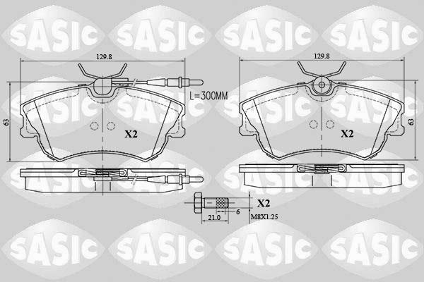 Sasic 6214028 - Bremžu uzliku kompl., Disku bremzes adetalas.lv