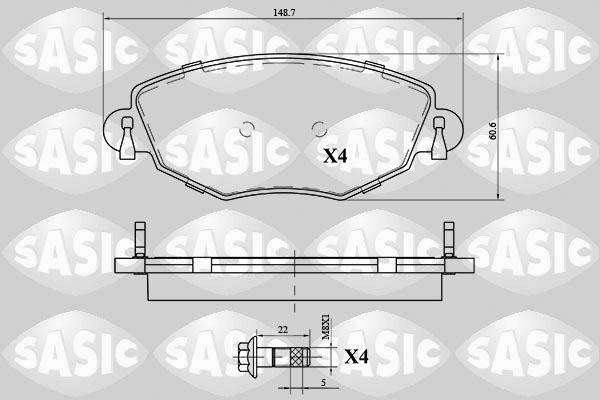 Sasic 6216059 - Bremžu uzliku kompl., Disku bremzes adetalas.lv