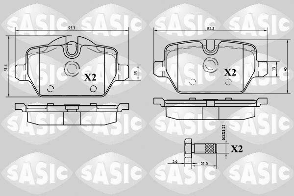 Sasic 6216064 - Bremžu uzliku kompl., Disku bremzes adetalas.lv