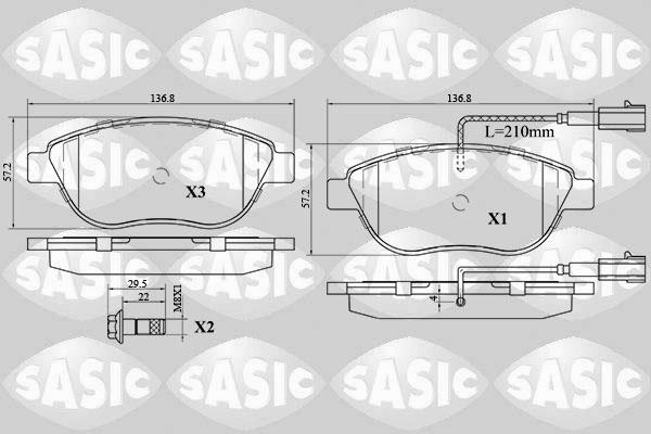 Sasic 6216030 - Bremžu uzliku kompl., Disku bremzes adetalas.lv