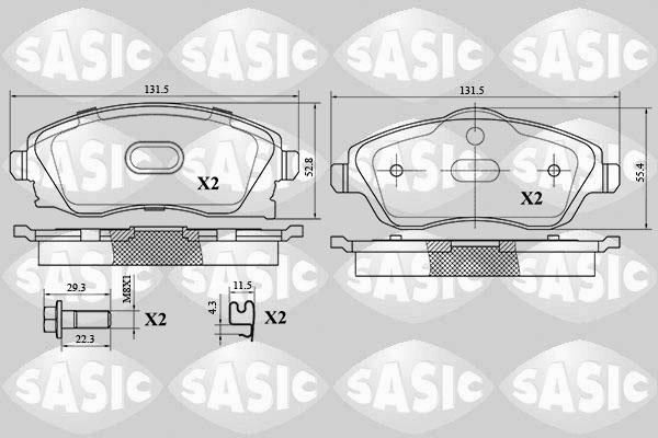 Sasic 6216024 - Bremžu uzliku kompl., Disku bremzes adetalas.lv